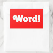 Wort! Rechteckiger Aufkleber (Tasche)