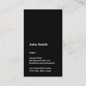 "Wort." Schreibmaschine Schlicht Black Writer Visitenkarte (Rückseite)