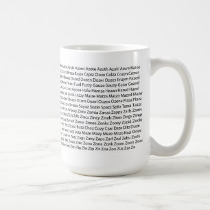 Wort-Spiel-Tasse - z-Wortliste NEUER ENTWURF Kaffeetasse