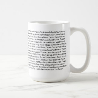 Wort-Spiel-Tasse - z-Wortliste NEUER ENTWURF Kaffeetasse