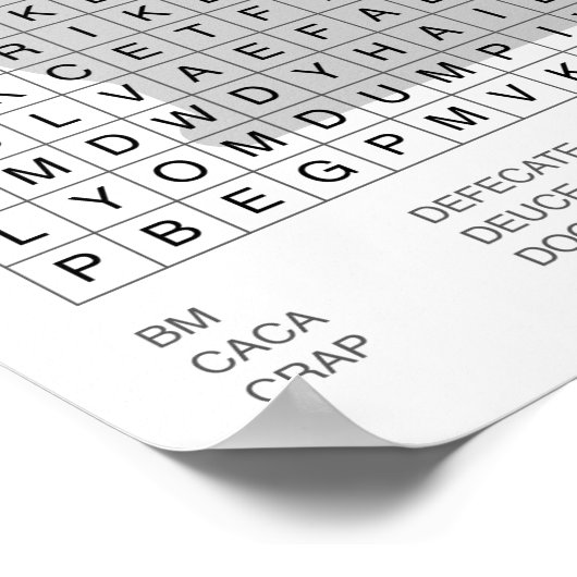 Wort-Suche im Badezimmer Poster (Ecke)