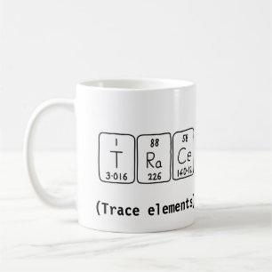 Wort-Tasse der periodischen Tabelle der Spur Kaffeetasse