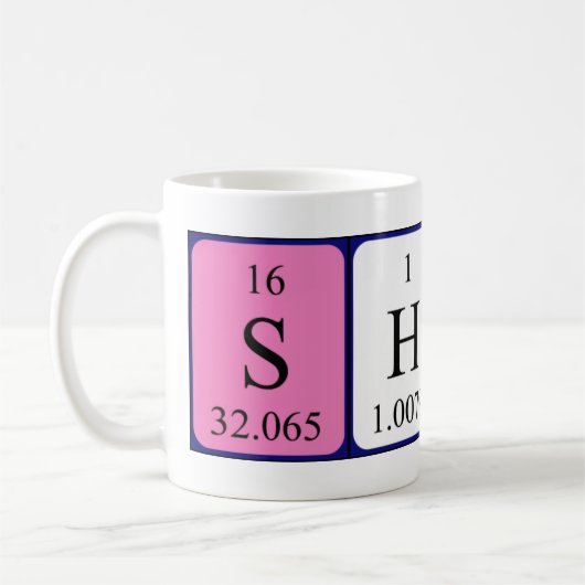 Wort-Tasse der periodischen Tabelle des Haifischs Kaffeetasse (Links)