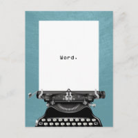 "Wort." Vintage Schreibmaschine Türkis