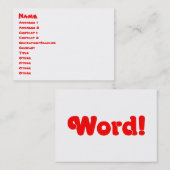 Wort! Visitenkarte (Vorne/Hinten)