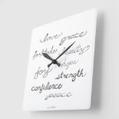 Wort-Wand-Uhr inspirieren (ohne Zahlen) Quadratische Wanduhr (Winkel)