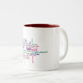 Wort-Wolken-Tasse Zweifarbige Tasse (VorderseiteRechts)