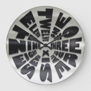 Wort-Zeit-Uhr-Führungskraft Große Wanduhr