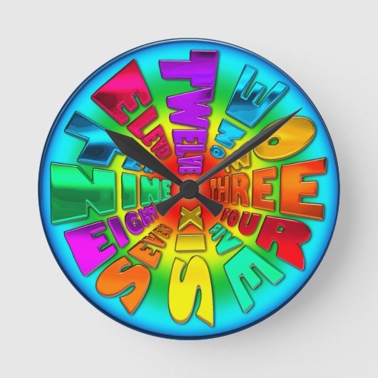 Wort Zeit Uhr Regenbogen (Vorderseite)