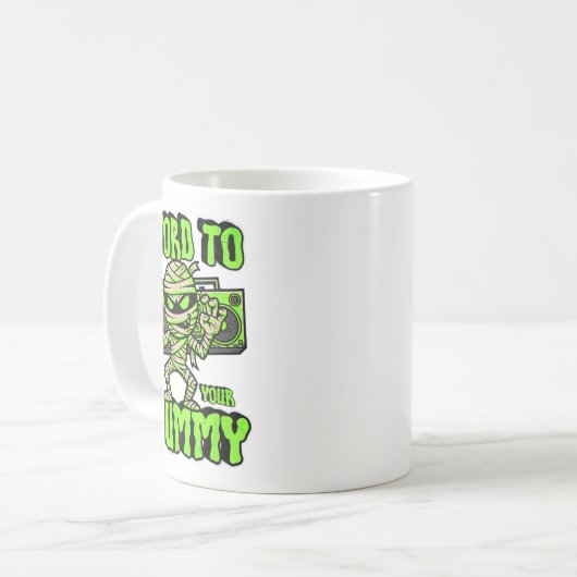 Wort zu deinem lustigen Niedlichen Halloween-Kostü Kaffeetasse (Vorderseite Links)