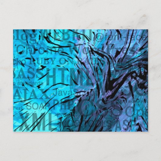 Wortbestand, computerblau postkarte (Vorderseite)