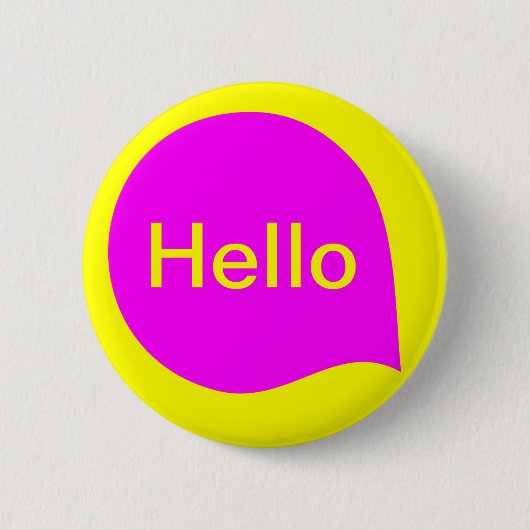 Wortblase - Magenta auf Gelb Button (Vorderseite)