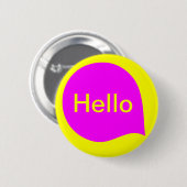 Wortblase - Magenta auf Gelb Button (Vorne & Hinten)