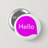 Wortblase - Magenta auf Weiß Button (Vorne & Hinten)