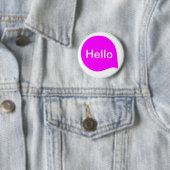 Wortblase - Magenta auf Weiß Button (Beispiel)