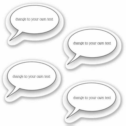 Wortblase mit eigenem Text Aufkleber (Vorderseite)
