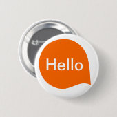 Wortblase - Orange auf Weiß Button (Vorne & Hinten)