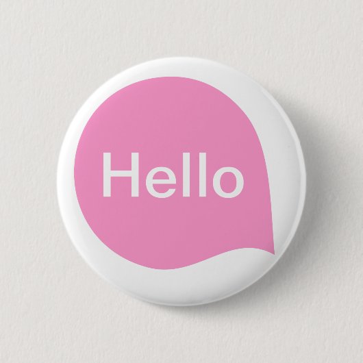 Wortblase - Rosa auf Weiß Button (Vorderseite)