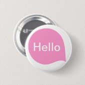 Wortblase - Rosa auf Weiß Button (Vorne & Hinten)