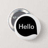Wortblase - Schwarz auf Weiß Button (Vorne & Hinten)