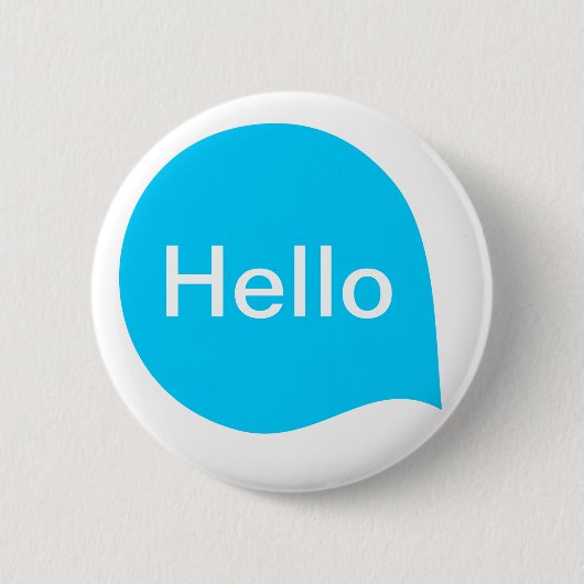 Wortblase - Sky Blue on White Button (Vorderseite)