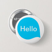 Wortblase - Sky Blue on White Button (Vorne & Hinten)
