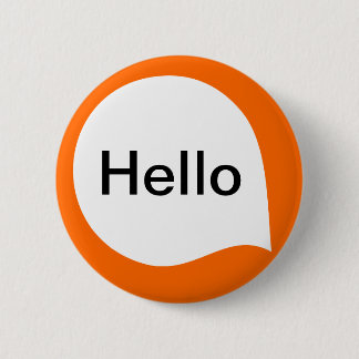 Wortblase - Weiß auf Orange Button
