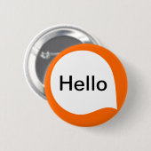 Wortblase - Weiß auf Orange Button (Vorne & Hinten)