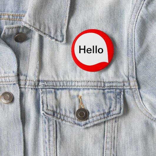 Wortblase - Weiß auf Rot Button (Beispiel)