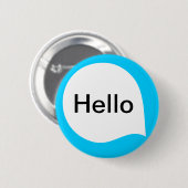 Wortblase - White on Sky Blue Button (Vorne & Hinten)