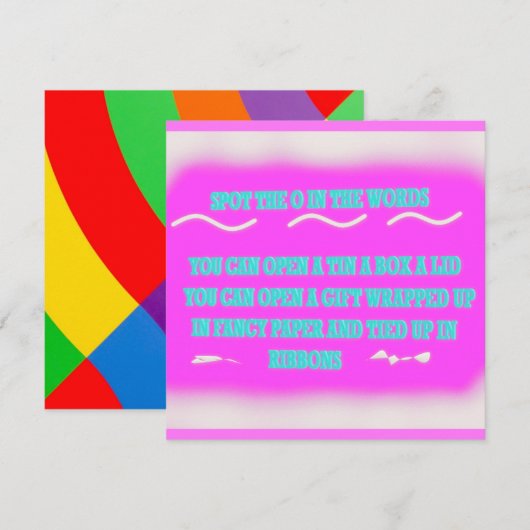 Wortdesign für Kinder Bildung Farben pink (Vorne/Hinten)