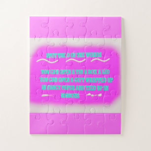 Wortdesign für Kinder Bildung Farben pink Puzzle