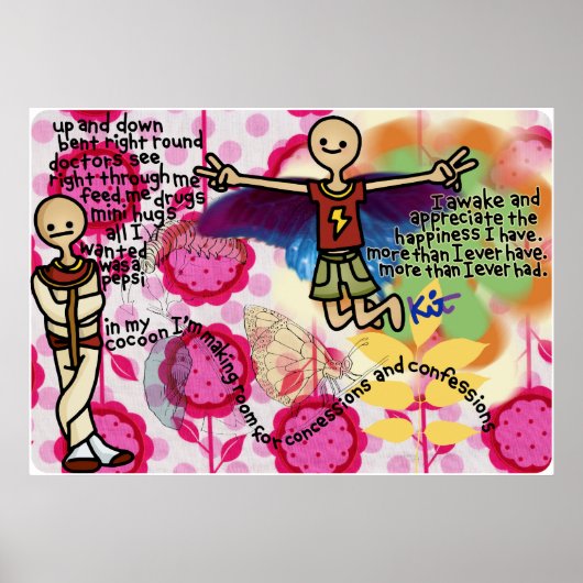 Worte an der Gummiwand. Poster (Vorne)