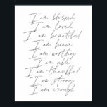 Worte der Bejahung Ich bin gesegnet geliebt schön Poster<br><div class="desc">Worte der Bejahung Ich bin gesegnet geliebt schöne tapfere würdig fähig genug stark genug</div>