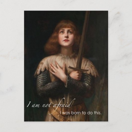 Worte der Ermutigung von St. Joan von Arc Postkarte (Vorderseite)