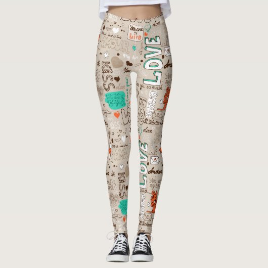 Worte der Liebe Leggings (Vorderseite)