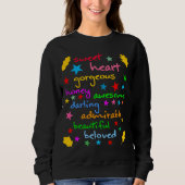 Worte der Liebe lustig Sweatshirt (Vorderseite)