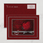 Worte der Liebe Rotes Herz Postkarte (Vorne/Hinten)