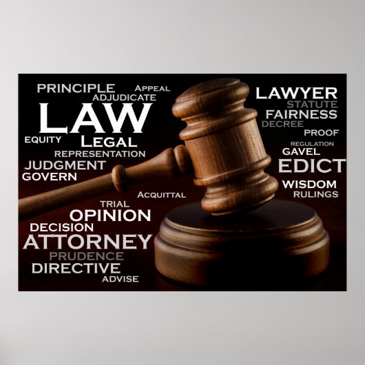 Worte der Rechtsindustrie Poster (Vorne)