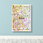 Worte der Unterstützungskollage Leinwanddruck (Insitu (Holzboden))