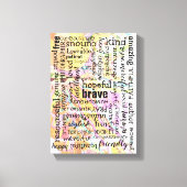 Worte der Unterstützungskollage Leinwanddruck (Vorderseite)