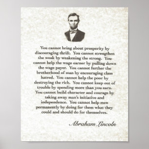 Worte der Weisheit auf Pergament=Abraham Lincoln Poster