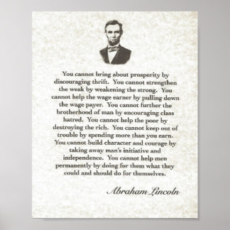 Worte der Weisheit auf Pergament=Abraham Lincoln Poster