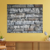 Worte der Weisheit "Wer du wirklich bist" auf eine Leinwanddruck (Insitu (Wohnzimmer))