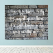 Worte der Weisheit "Wer du wirklich bist" auf eine Leinwanddruck (Insitu (Holzboden))