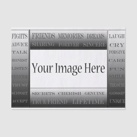 Worte des freundschaftlichen Bilderrahmens von Shi Seidenpapier (Vorderseite)