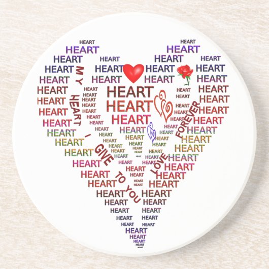 Worte des Herzenssandsteingetränks Untersetzer (Vorne)