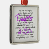 Worte für die Schwiegertochter Silbernes Ornament (Rechts)