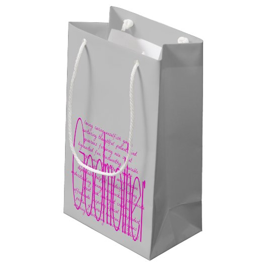 Worte für eine Mutter lieben Kleine Geschenktüte (Rückseite Schrägansicht)