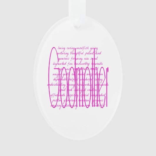 Worte für eine Mutter lieben Ornament (Vorderseite)